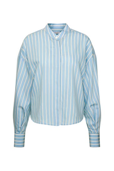 SEIDENSTICKER Business-Bluse Streifen Mittelblau