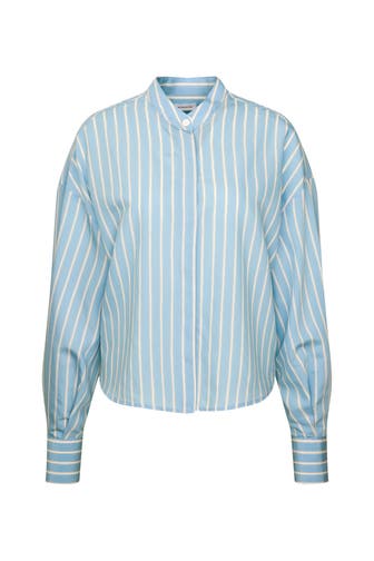 SEIDENSTICKER Business-Bluse Streifen Mittelblau