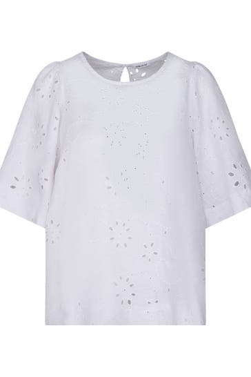 SEIDENSTICKER Business-Bluse Stickerei Weiß