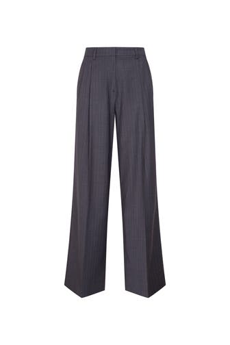 SEIDENSTICKER Business-Hose Gestreift Grau Straight