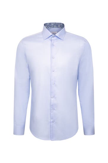 SEIDENSTICKER Business-Hemd Uni Mittelblau Slim Fit