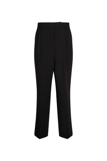 SEIDENSTICKER Stoffhose Uni Schwarz Straight