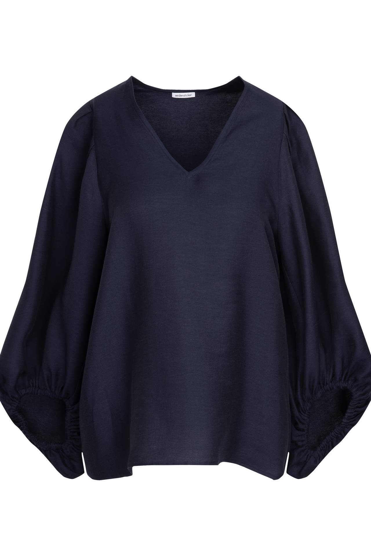 SEIDENSTICKER Business-Bluse Uni Dunkelblau, Bild 1