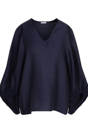 SEIDENSTICKER Business-Bluse Uni Dunkelblau