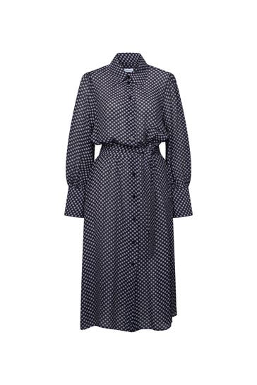 SEIDENSTICKER Casual-Kleid Druck Dunkelblau