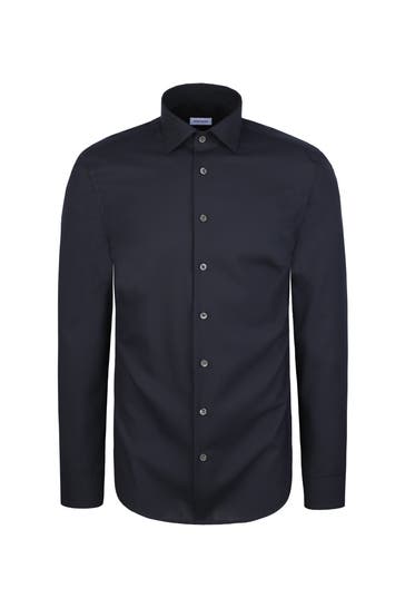 SEIDENSTICKER Business-Hemd Uni Dunkelblau Slim Fit