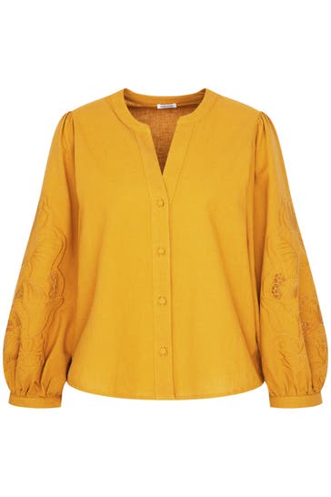 SEIDENSTICKER Business-Bluse Uni Gelb