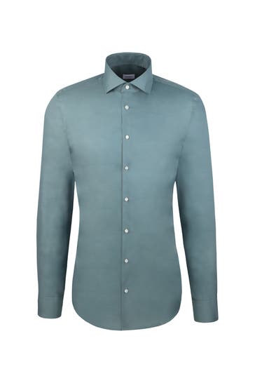 SEIDENSTICKER Business-Hemd Uni Grün Slim Fit