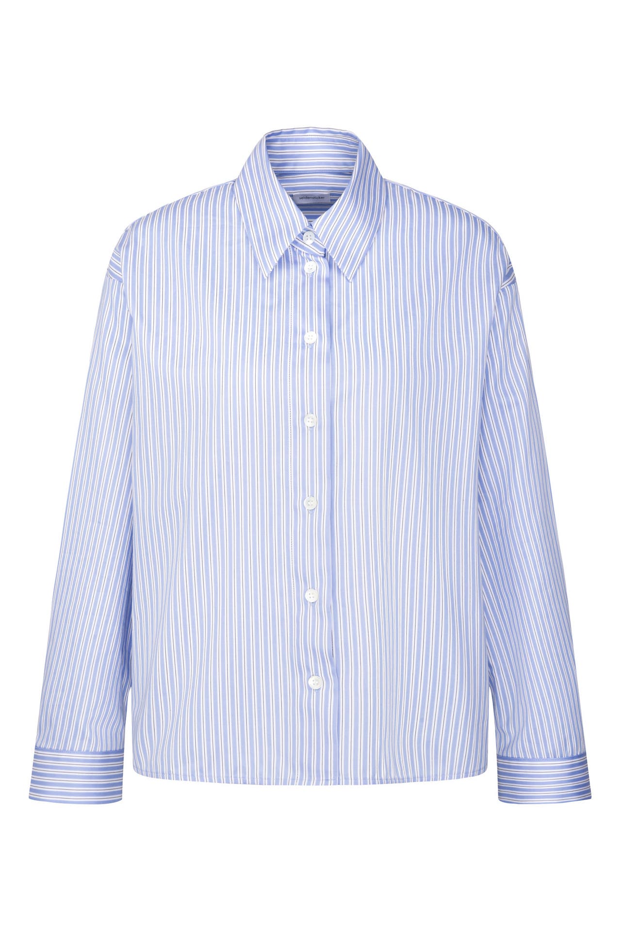 SEIDENSTICKER Business-Bluse Gestreift Hellblau, Bild 1