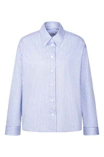 SEIDENSTICKER Business-Bluse Gestreift Hellblau
