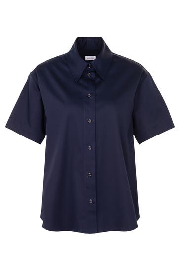 SEIDENSTICKER Business-Bluse Uni Dunkelblau