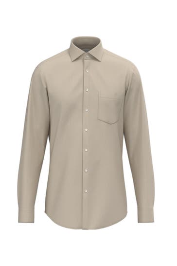 SEIDENSTICKER Business-Hemd Uni Beige Regular Fit