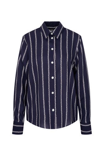 SEIDENSTICKER Business-Bluse Kettenprint Dunkelblau