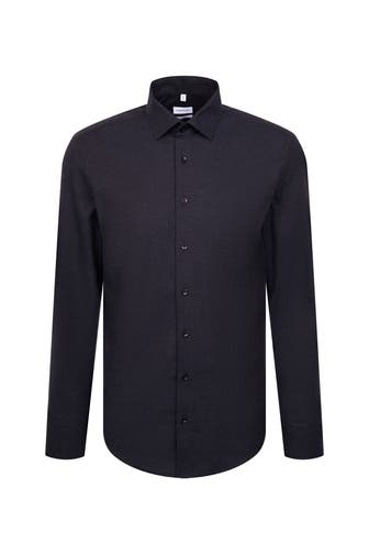 SEIDENSTICKER Business-Hemd Uni Dunkelblau Slim Fit