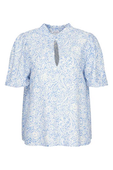 SEIDENSTICKER Business-Bluse Floral Mittelblau