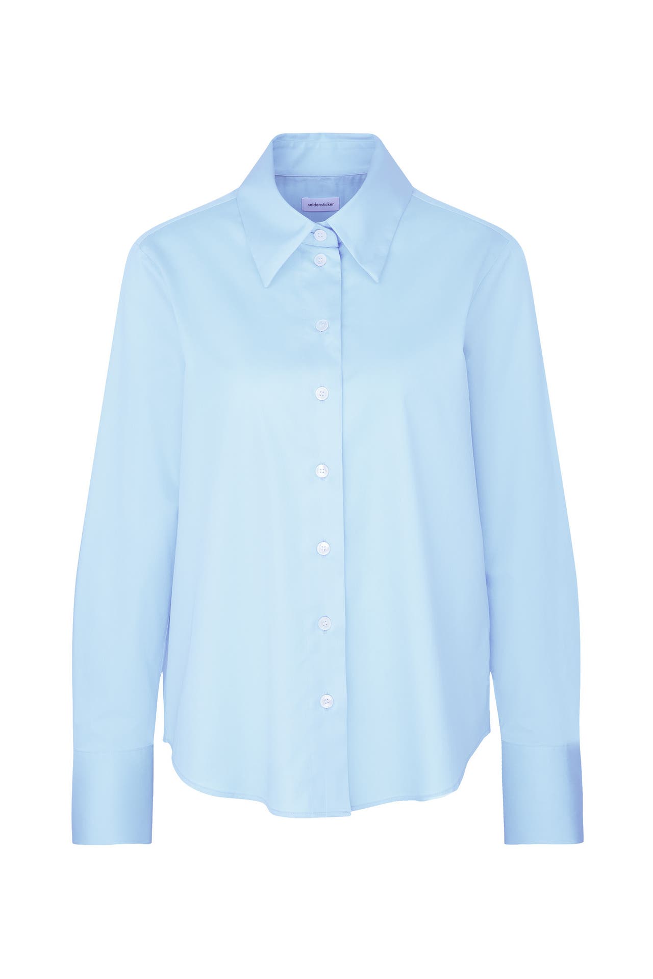 SEIDENSTICKER Business-Bluse Uni Mittelblau, Bild 1