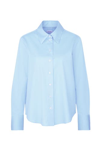 SEIDENSTICKER Business-Bluse Uni Mittelblau