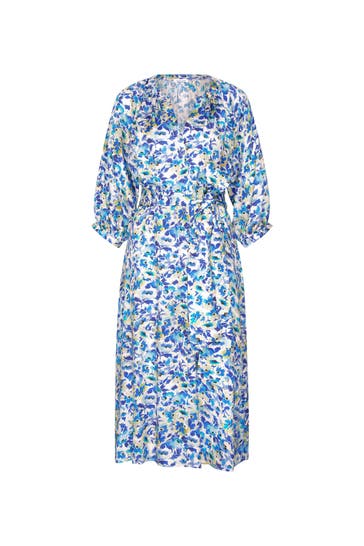 SEIDENSTICKER Casual-Kleid Druck Türkis