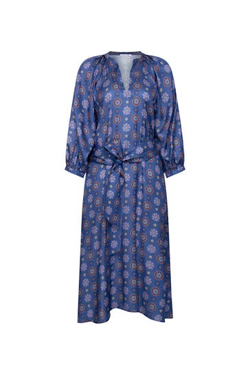 SEIDENSTICKER Casual-Kleid Druck Mittelblau