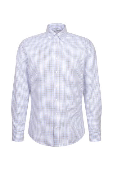 SEIDENSTICKER Business-Hemd Karo Mittelblau Slim Fit