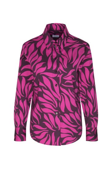SEIDENSTICKER Business-Bluse Druck Lila
