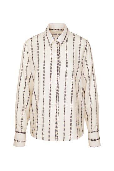 SEIDENSTICKER Business-Bluse Kettenprint Ecru