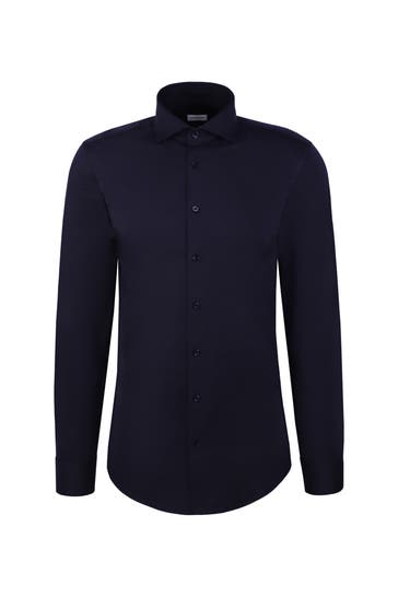 SEIDENSTICKER Business-Hemd Uni Dunkelblau Regular Fit