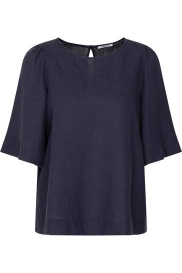 SEIDENSTICKER Business-Bluse Uni Dunkelblau