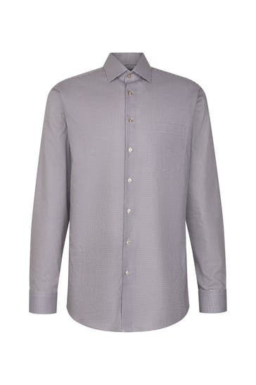 SEIDENSTICKER Business-Hemd Druck Beige Loose Fit