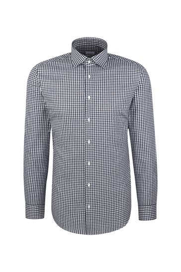 SEIDENSTICKER Business-Hemd Karo Dunkelblau Slim Fit