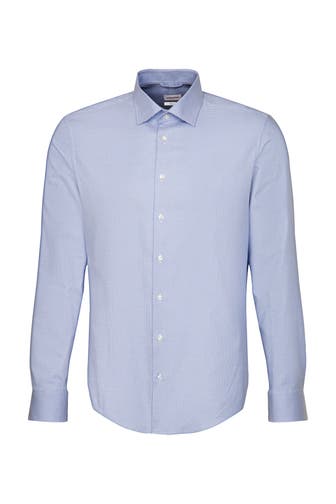 SEIDENSTICKER Business-Hemd Struktur Mittelblau Regular Fit