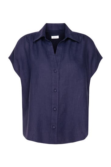 SEIDENSTICKER Business-Bluse Uni Dunkelblau