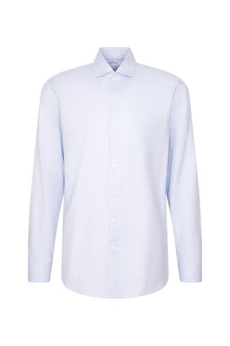 SEIDENSTICKER Business-Hemd Struktur Mittelblau Loose Fit