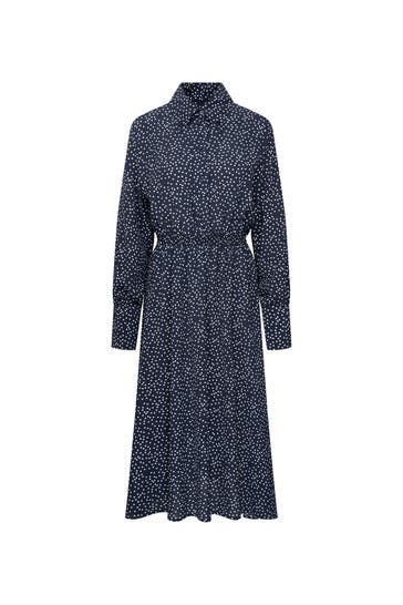 SEIDENSTICKER Casual-Kleid Druck Dunkelblau
