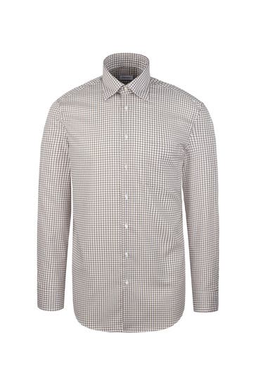 SEIDENSTICKER Business-Hemd Karo Braun Regular Fit