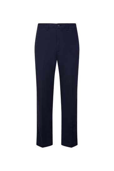 SEIDENSTICKER Stoffhose Uni Dunkelblau Straight