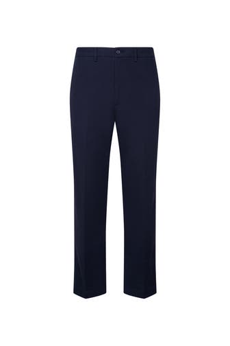 SEIDENSTICKER Stoffhose Uni Dunkelblau Straight