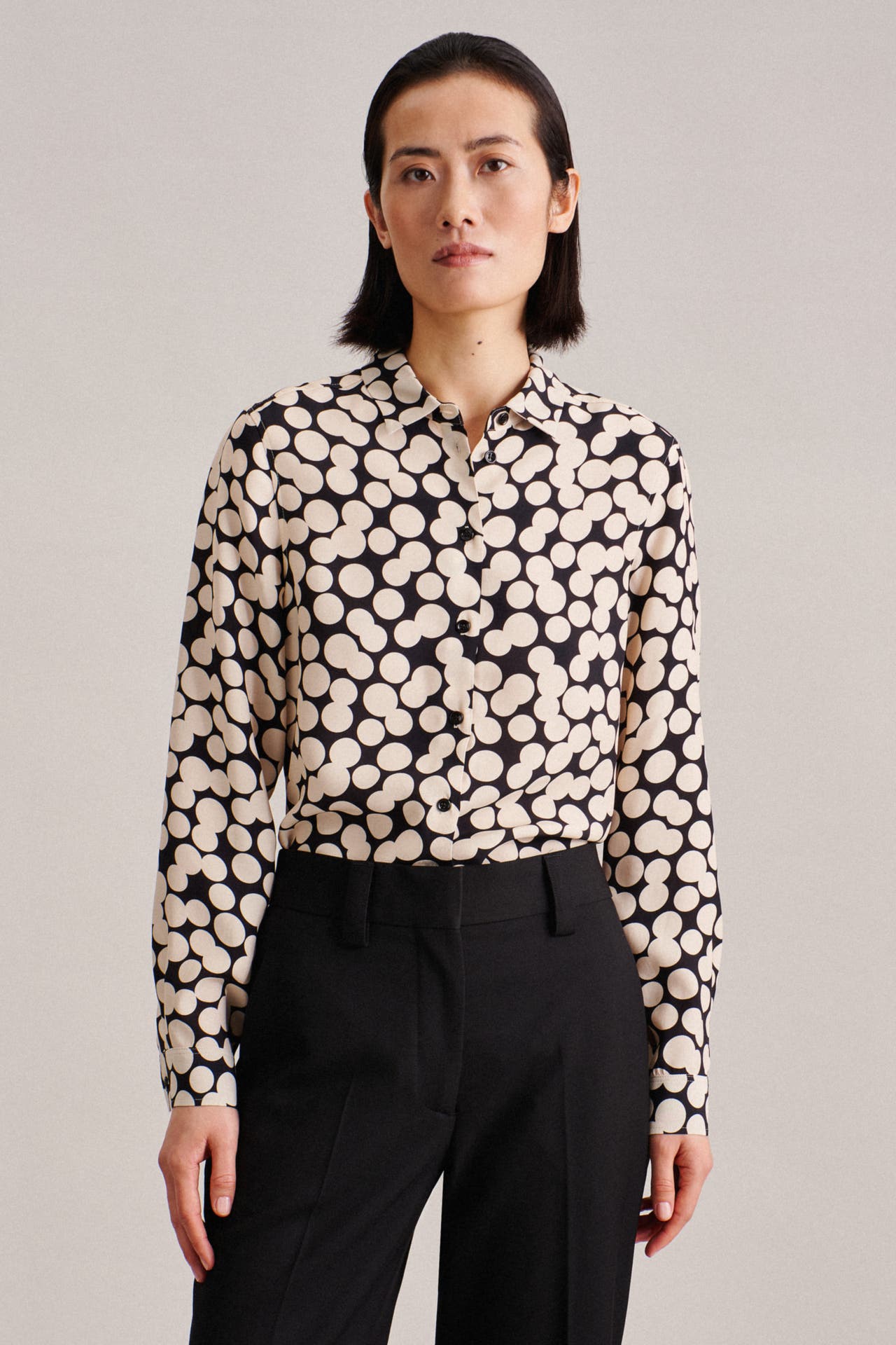 SEIDENSTICKER Business-Bluse Druck Schwarz, Bild 1