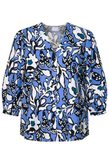 SEIDENSTICKER Business-Bluse Druck Hellblau