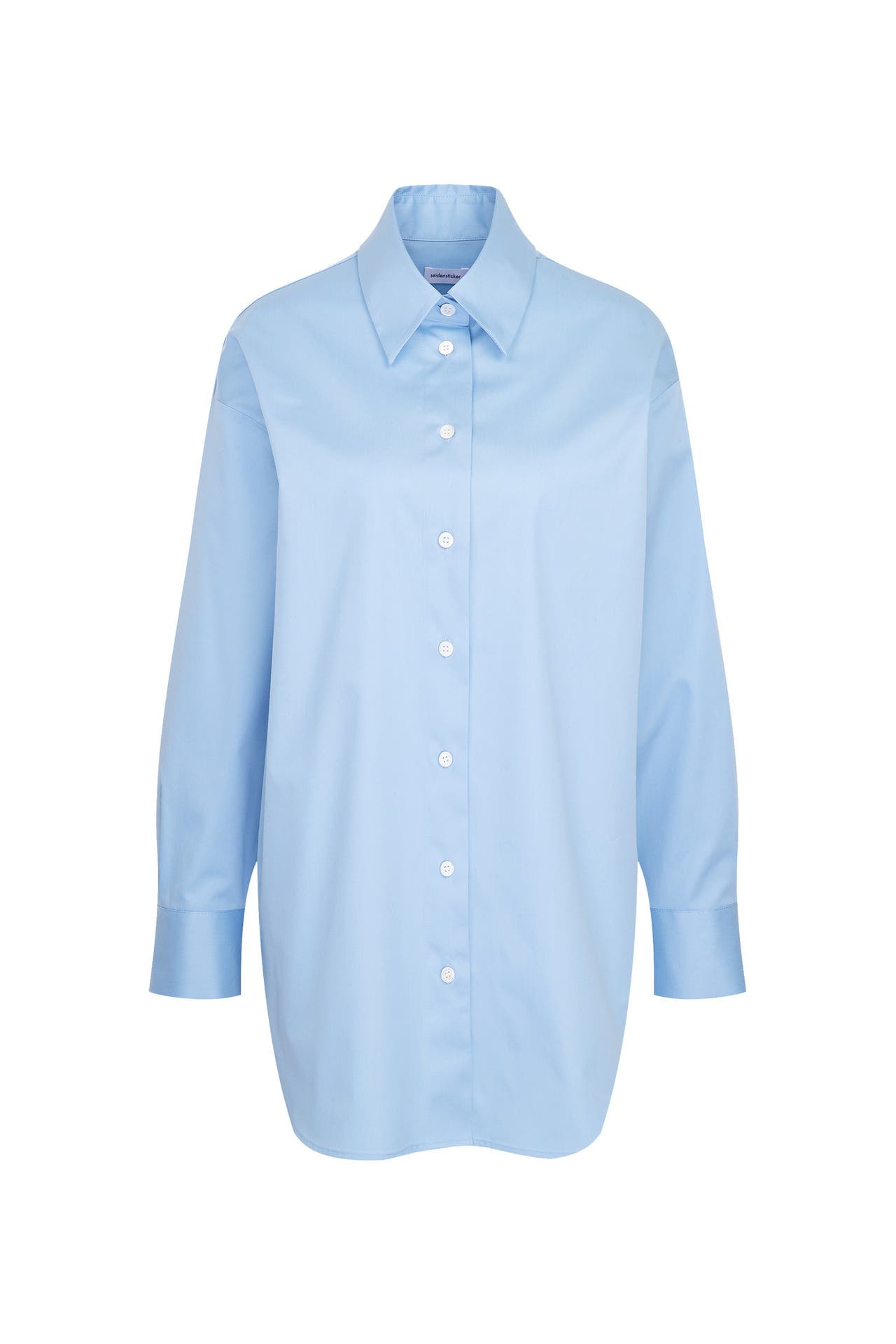 SEIDENSTICKER Business-Bluse Uni Mittelblau, Bild 1