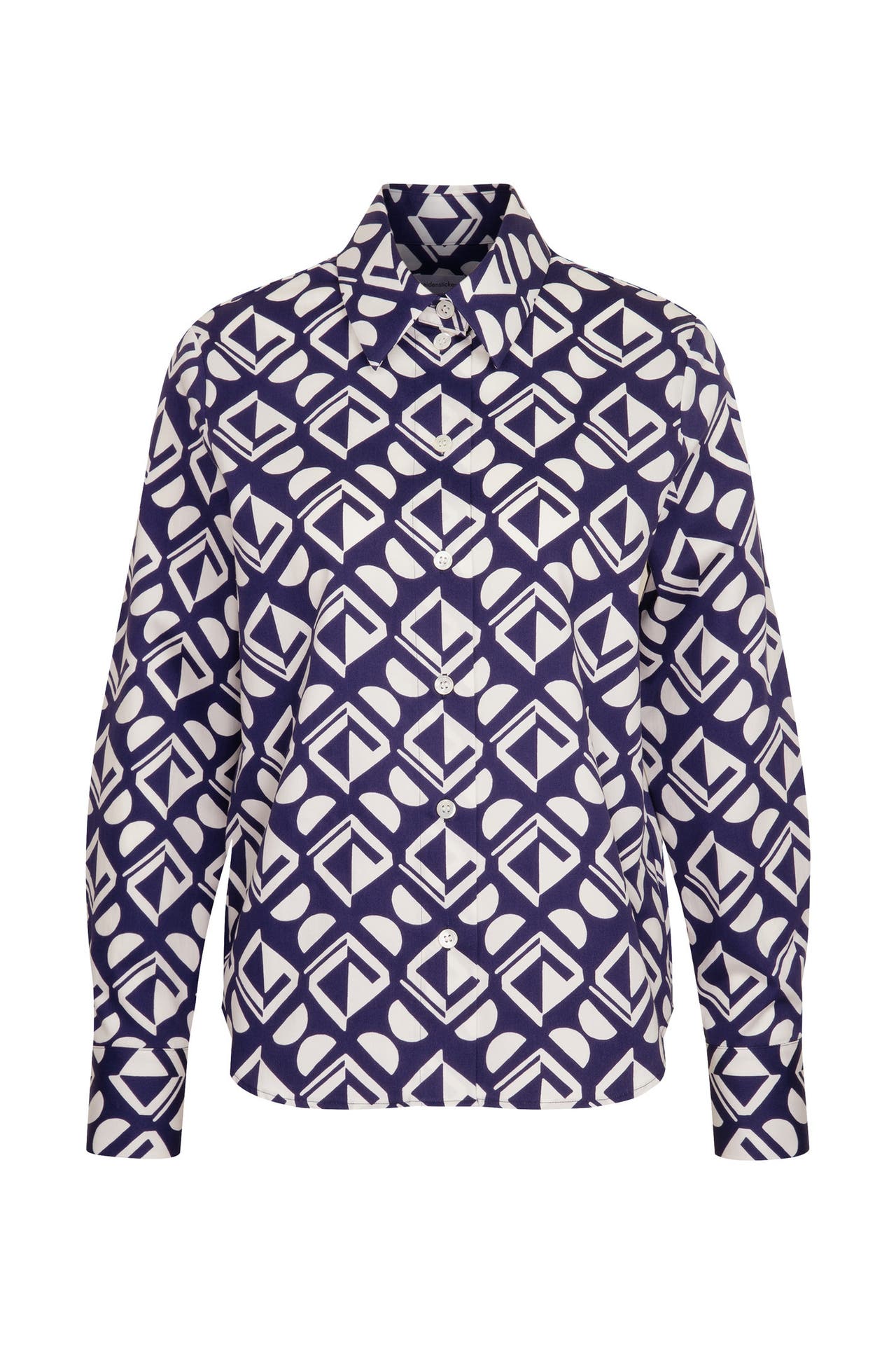 SEIDENSTICKER Business-Bluse Geometrische Muster Mittelblau, Bild 1