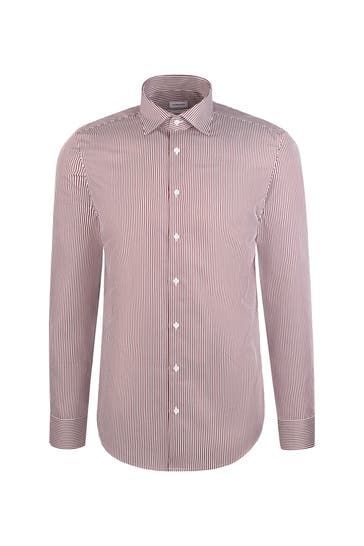SEIDENSTICKER Business-Hemd Gestreift Rot Slim Fit