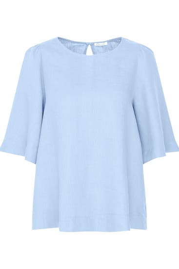 SEIDENSTICKER - Business-Bluse Uni Mittelblau
