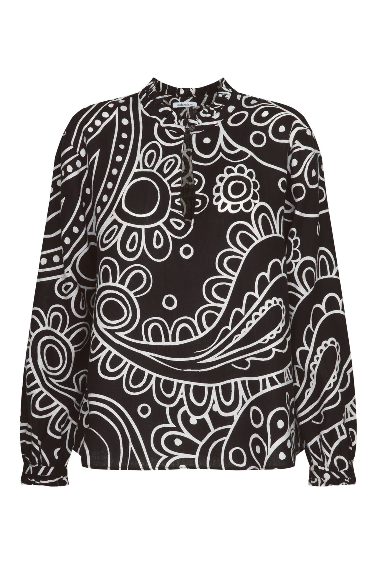 SEIDENSTICKER Business-Bluse Paisley Schwarz, Bild 1