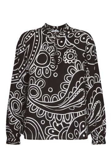 SEIDENSTICKER Business-Bluse Paisley Schwarz
