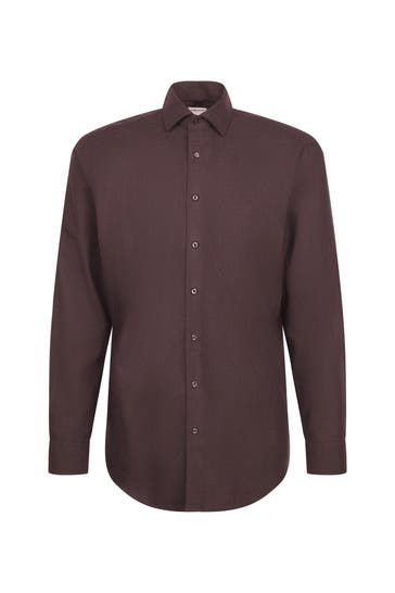 SEIDENSTICKER Business-Hemd Uni Braun Regular Fit