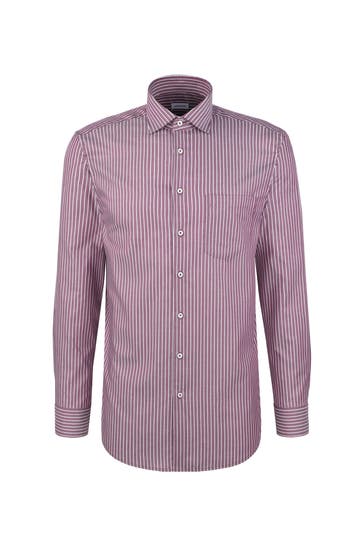 SEIDENSTICKER Business-Hemd Gestreift Lila Regular Fit