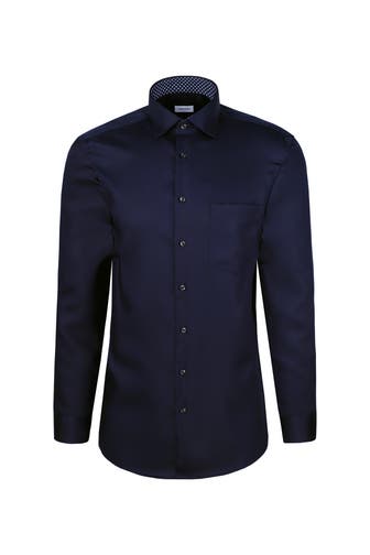 SEIDENSTICKER Business-Hemd Uni Dunkelblau Regular Fit