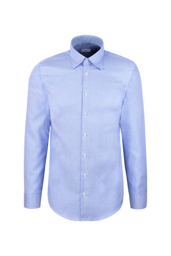 SEIDENSTICKER Business-Hemd Struktur Mittelblau Extra Slim Fit