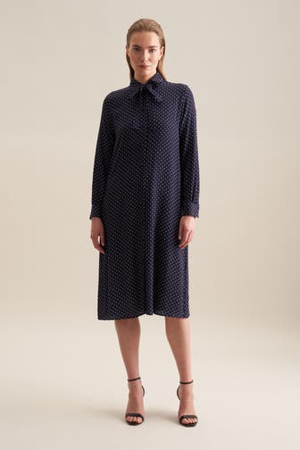 SEIDENSTICKER Casual-Kleid Punkte Dunkelblau